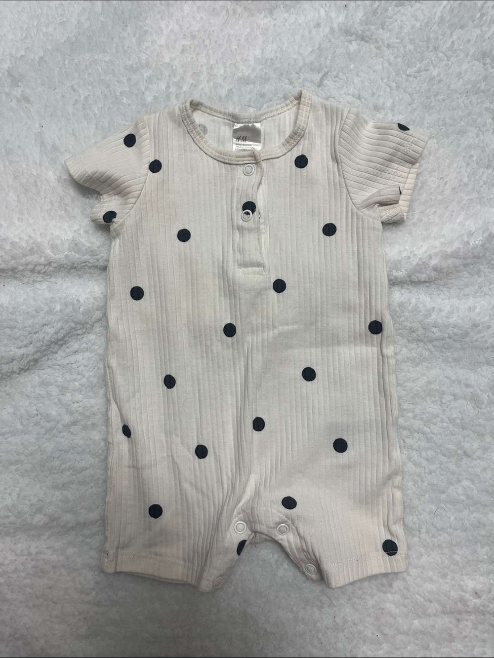 4/25$ H&M Cream One-Piece with Polka Dots